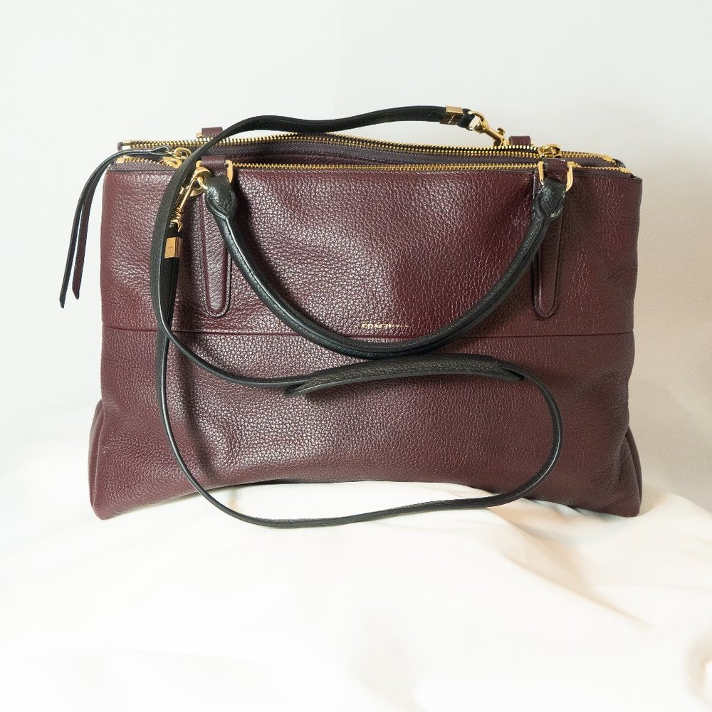 Coach Borough medium satchel deep burgundy